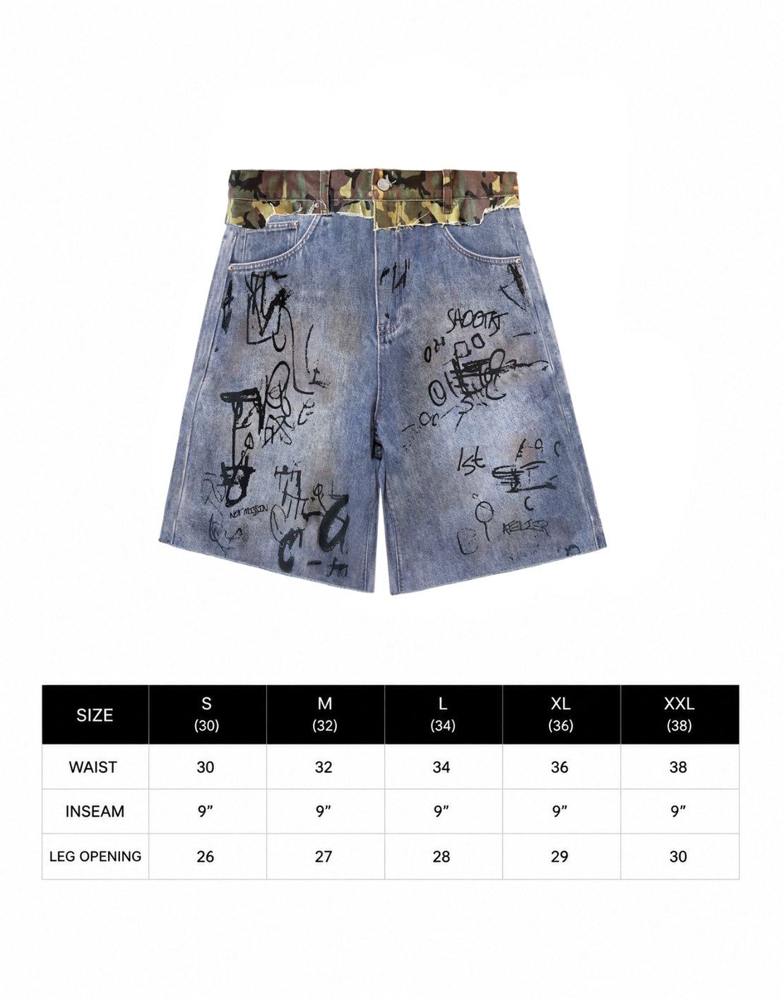 Army Fatigue Denim Shorts