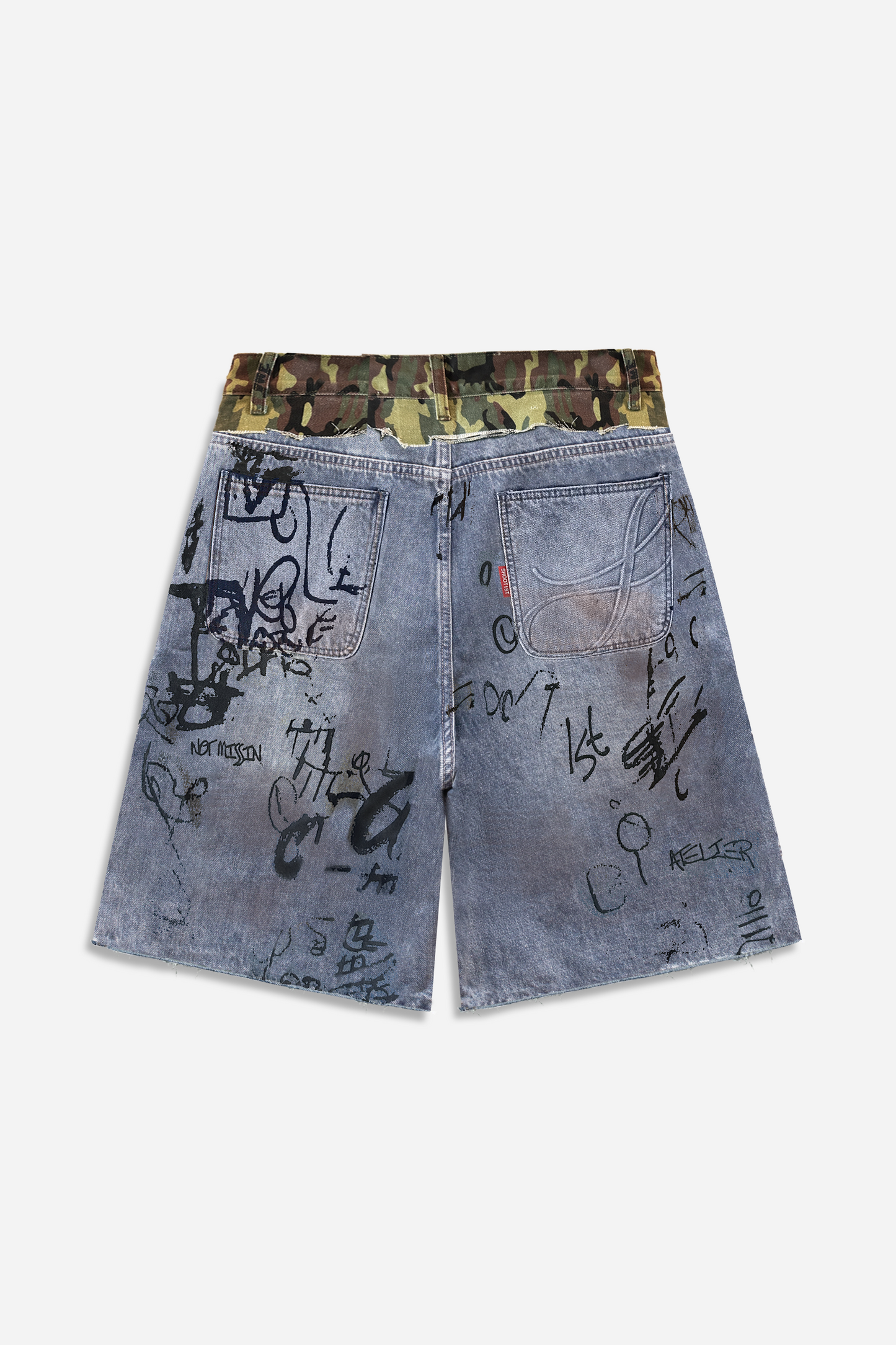 Army Fatigue Denim Shorts
