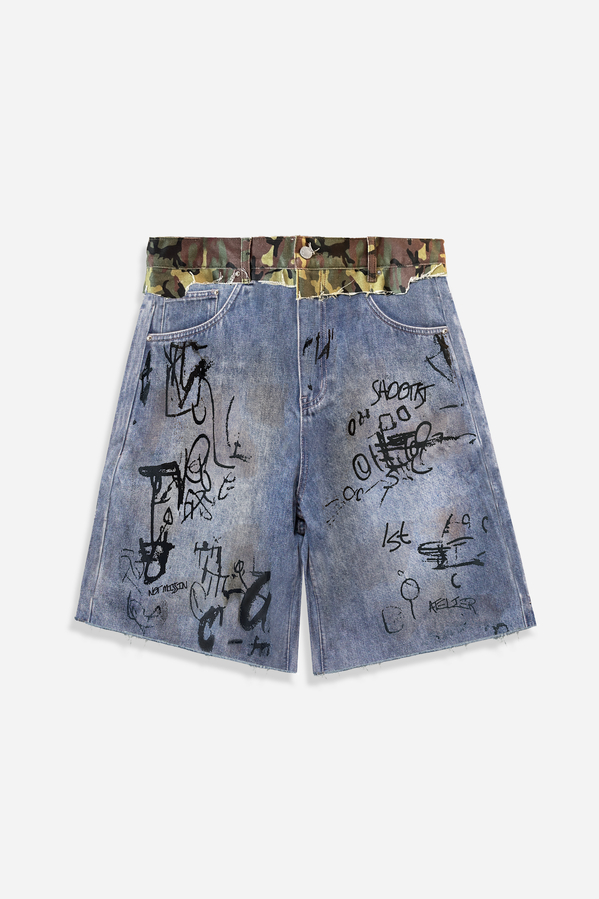 Mudwash Denim Shorts