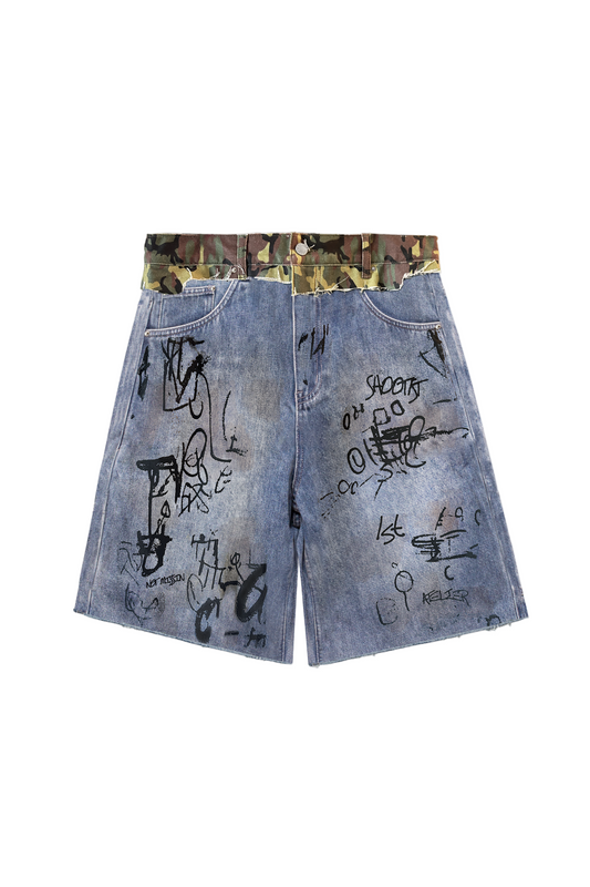Army Fatigue Denim Shorts