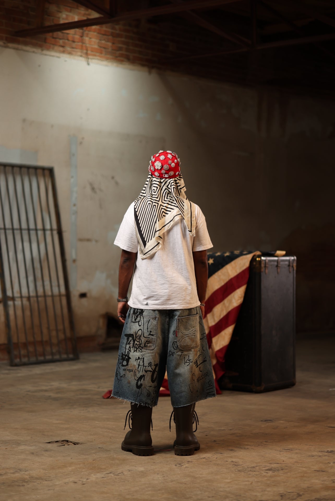 Army Fatigue Denim Shorts