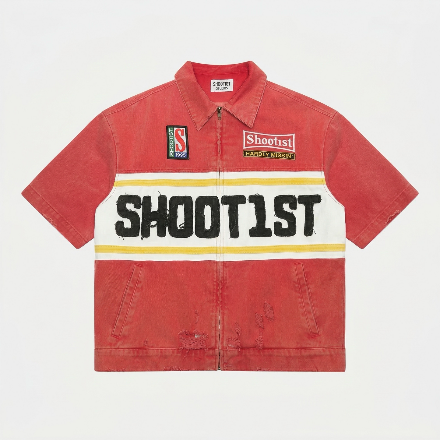 Red Denim Polo