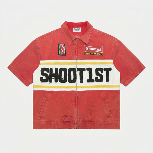 Red Denim Polo